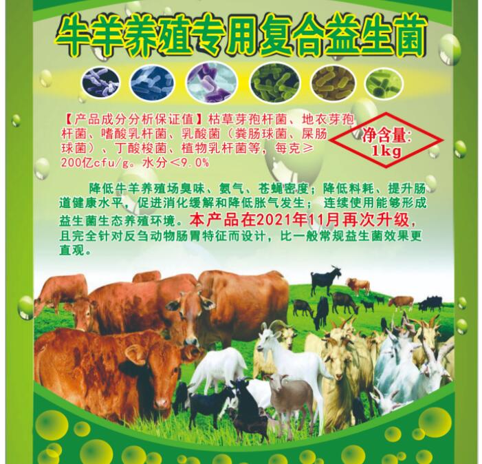 牛羊養殖專用復合益生菌——生態健康牛羊養殖專業益生微生物制劑產品，改善養殖環境臭味，提高肉品質